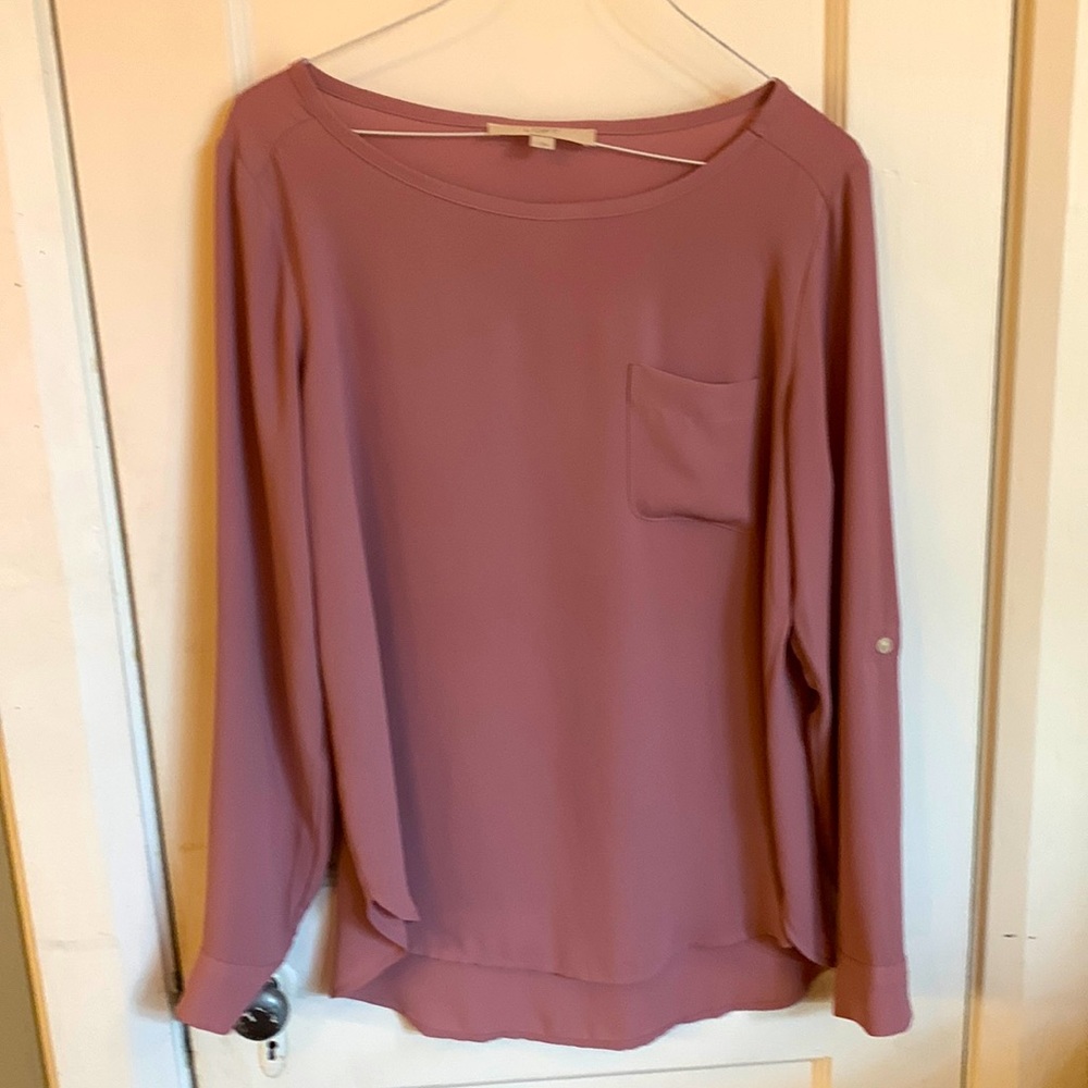 Ann Taylor Loft Mauve or Dusty Rose Silky Blouse